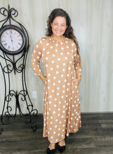 Cute & Comfy Polkadot Dress- Tan