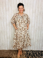 Day In The Park- Brown Floral Dress
