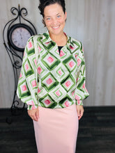 "The Lovely" Blouse- Green or Blue Multi