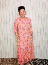 Stunning Pink & Floral Mesh Lace Dress