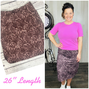 Missy Leopard Print Swim/Active Skirt 26” (Hidden Shorts)