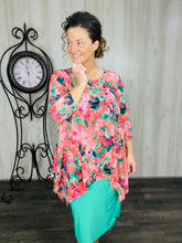 Floral & Coral Sharkbite Tunic