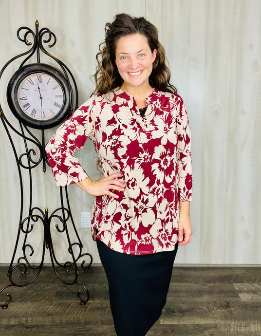 Valarie Burgundy Top