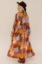 Kaylee Collared Fall Patchwork Dress