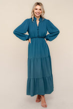 Nicole Smocked Waist Dress- Teal