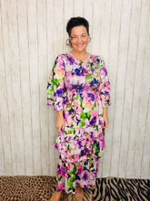Juliet Ruffle Dress-Purple Floral