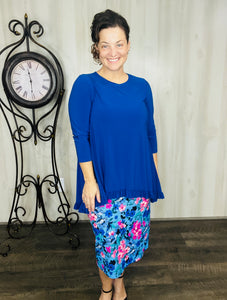 Samantha Ruffle High-Low Tunic-Royal