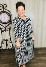 Jaqueline Vintage & Zipper Dress- Houndstooth