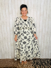Black & White Floral Smock Dress