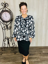 Lillian Black & White Bow Top