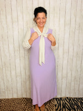 Becky Bow & Honeycomb Dress- Lilac & Ivory