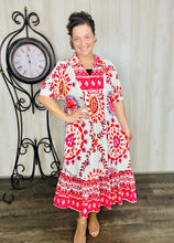 Melissa Mixed Print Dress- Pink Mix or Navy Mix