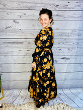 Natasha Smocked Waist Dress- Black Floral