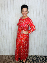 Tonya Marie Tiered Dress- Red & Floral