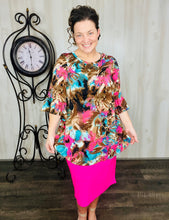 Pink & Chocolate Abstract Print Tunic