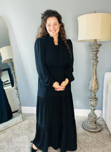 Nicole Smocked Waist Dress- Black