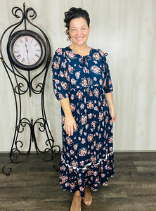 Sabrina Navy & Floral Dress