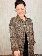 Emily Leopard Print Ribbed Shacket