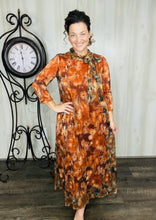Orange & Floral Sequin Overlay Dress