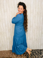 Mallory Denim Blue Textured Dress