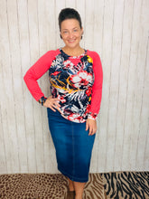 Coral & Floral Top