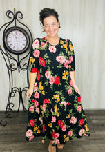 Jenna Black & Pink Floral Dress