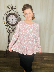 Kimmy Dot & Ruffle Tiered Top