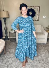 Michella High Low Dress-Denim Paisley