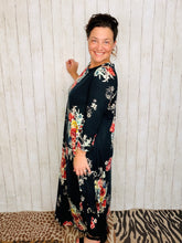 Black & Floral Parachute/Bubble Dress