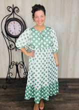Sabrina Sage & Ivory Polkadot Dress