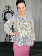 Madelyn Lavender & Floral Blouse