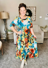 Larissa Teal Floral Dress