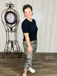 Lisa Zebra Print Swim/Active Skirt 26" (Capri Leggings)