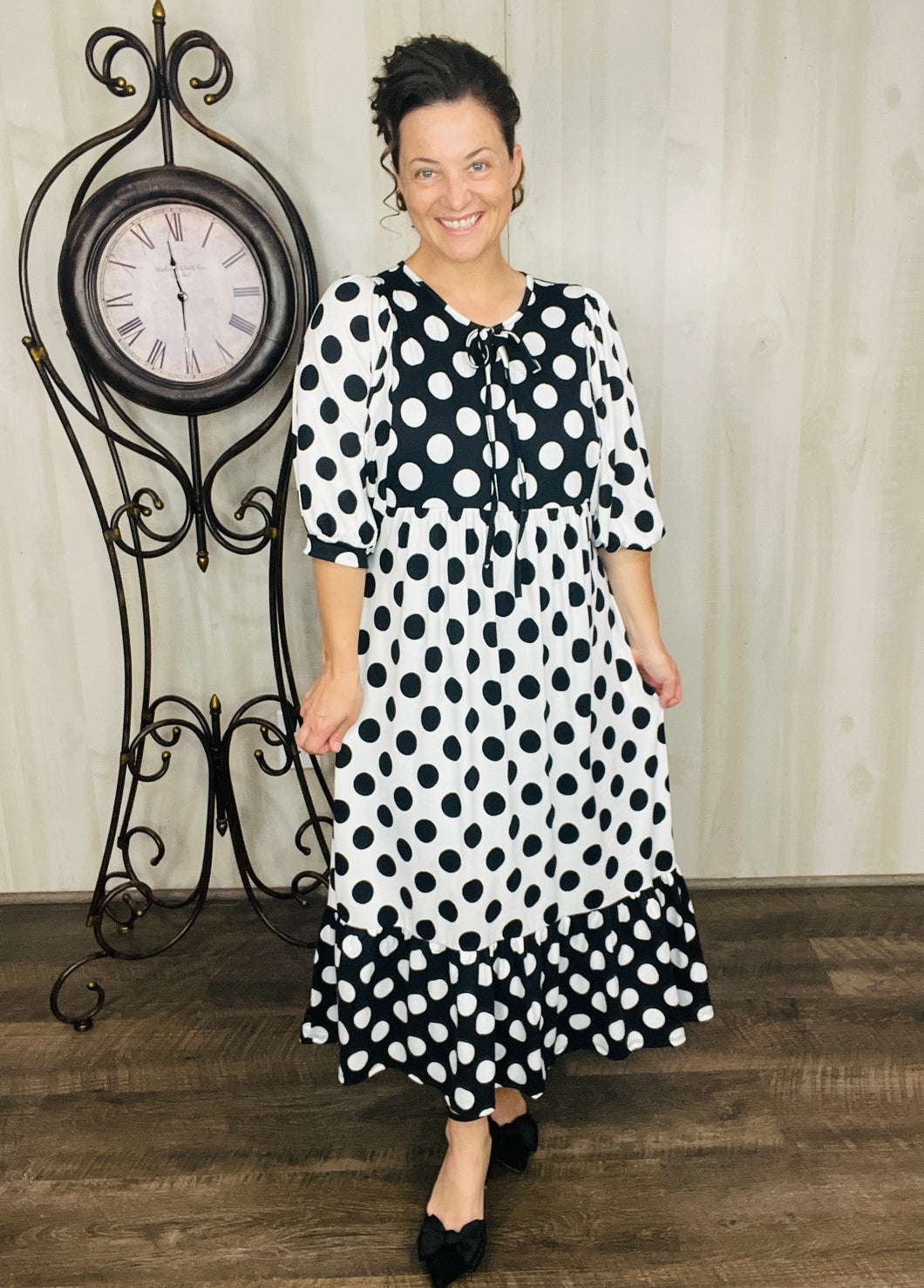Sabrina Ivory Polkadot Dress