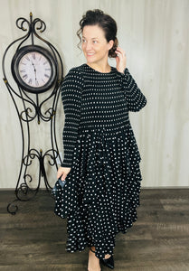 Georgia Polkadot Dress- Pink, Olive, or Black
