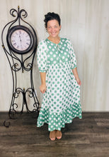 Sabrina Sage & Ivory Polkadot Dress
