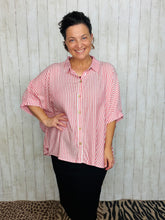 Rylee Ruby & White Striped Top