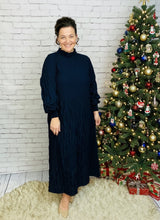 Ruffles & Class Dress- Navy