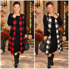 Buffalo Plaid Cardigan (White or Red)