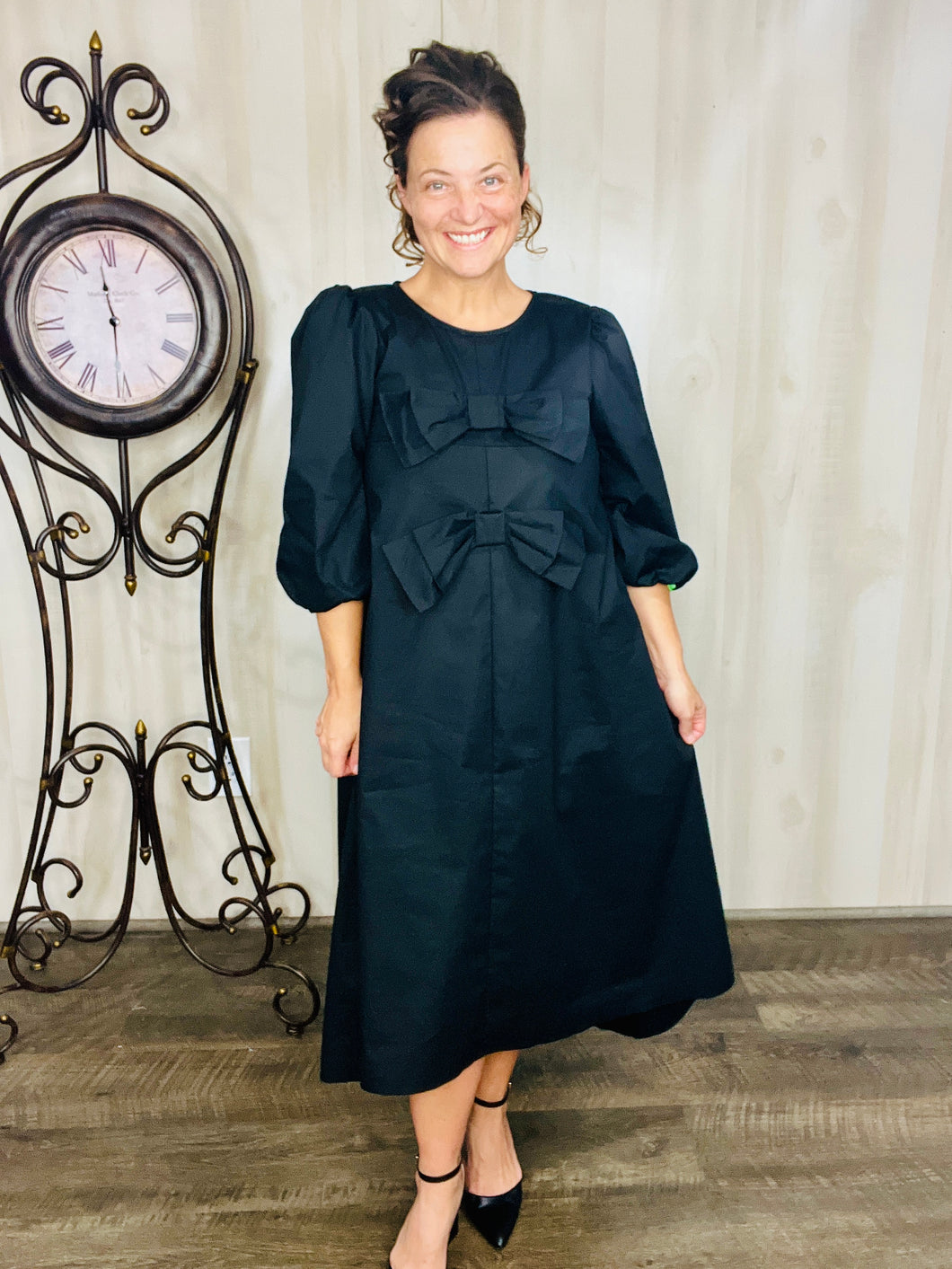 Misty Black & Bow Dress