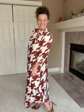 Power On The Day Dress-Brown Houndstooth