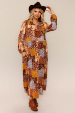 Kaylee Collared Fall Patchwork Dress