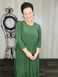 Tonya Marie Tiered Dress- Olive