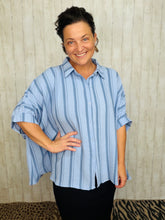 Rylee Blue Striped Top