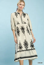 Tara Cream & Black Abstract Print Dress
