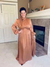 Stunning In Shimmer Dress- Copper