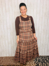 Brown Plaid Ribbed Jumper