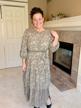 Tammy Lacy Detail Ruffle Dress-Stone