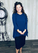 Navy & Shimmer Sharkbite Tunic