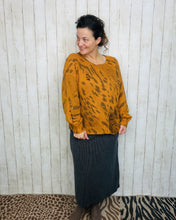 Distressed Camel Colored Leopard Fashion Sweater